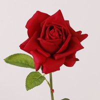 Roses Artificielles en Latex Blancs de Mariage en Gros, Roses de Soie à Tige Unique, Roses Artificielles Toucher Réel Hydratantes