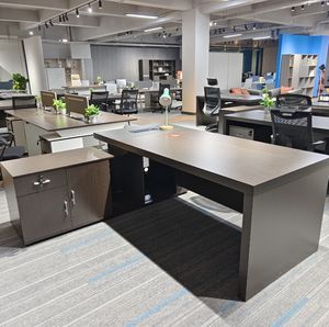 Muebles de lujo para oficina, mesa de habitación de jefe de oficina, muebles de diseño de madera modernos, mesa de oficina ejecutiva en forma de L para el hogar Mdf - Product Image 2