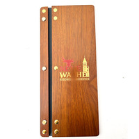 Penyangga Menu Kayu Walnut A4 Multi Daun, Stand Meja Putar, Display Restoran Kafe