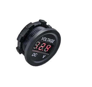Voltmètre numérique LED étanche et ignifuge pour bateau, marine, moto, UTV, voiture, 12-24V CC, rond 27mm - Product Image 1