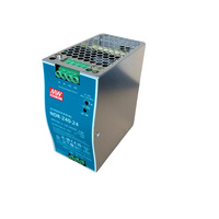 Alimentation électrique AC-DC étanche sur rail DIN Meanwell 240W 24V 48V pour éclairage LED, sortie simple NDR-240-24