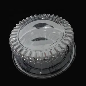 100% 可回收托盘透明翻盖批发可回收塑料蛋糕圆顶
