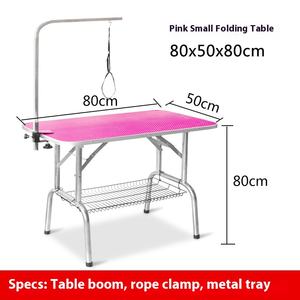 Table de beauté pour animaux de compagnie en acier inoxydable pour la coupe des cheveux de chien Support de bain pliable pour usage domestique Fixateur de cheveux Table de beauté - Product Image 6
