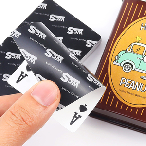 Boîte en étain personnalisée de haute qualité, cartes de poker en plastique PVC noir, imperméables, portables, avec emballage personnalisé - Product Image 2