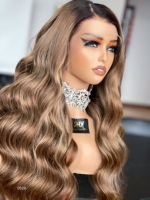 SHY 13x5 HD Lace Front Wig Human Hair Picture Salon Color Blonde Balayage Premium Remy Hair Natural Movement Wig Factory