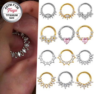 Anillos de Nariz Personalizados Freya para Mujer, Titanio G23, Zirconia, Aretes Daith Rook Sung para Mujer, Anillos de <span class=keywords><strong>Aro</strong></span>, Joyería para Piercing Corporal - Product Image 1