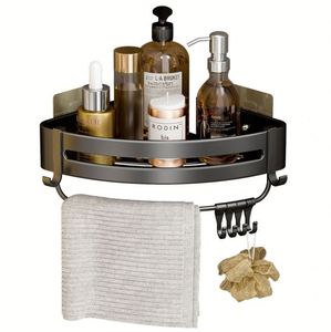 New Black Wall Mount Bathroom <b>Corner</b> Shelf Holder Storage Rack Bathroom Bathtub <b>Shower</b> Caddy Organizer Hardware Accessories Set - Product Image 3