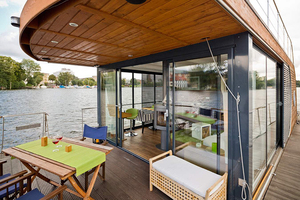 Casa de agua Modular, casa móvil pequeña, casa flotante motorizada, <span class=keywords><strong>Hotel</strong></span> Suite, casa de campo Solar, yate flotante - Product Image 3