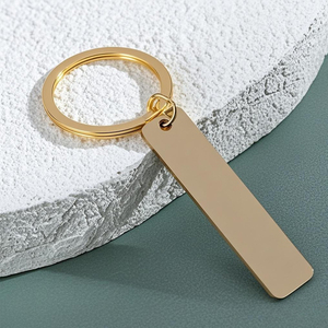 Nhà Máy Bán Buôn Của Thép Không Gỉ Hình Chữ Nhật Móc Khóa Với Logo Laser In Logo Trống Keychain Quảng Cáo Chữ - Product Image 5