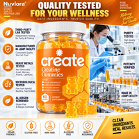 Gummies de créatine monohydrate à marque privée OEM pour adultes, 60 unités, soutien à la force musculaire et à l'énergie pendant l'entraînement, GMP HALAL HACCP