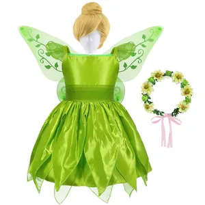 Ragazze Flower Fairy Dress Up Kids Princess Fancy Dress With Wings Child Halloween Princess Costume Elves Party Clothes