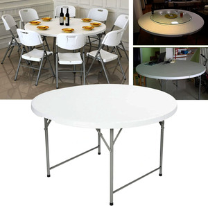 Mesa Plegable Redonda de Plástico Blanco Resistente para Banquetes, Muebles de Exterior para Hoteles y Restaurantes, Moldeada por Soplado - Product Image 2