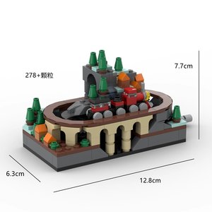 MOC Alps Railway Metro - Train miniature à manivelle avec rails mobiles, scène de chemin de fer rural, jouet éducatif à assembler - Product Image 6