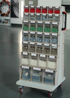 Armoire de rangement en plastique Powerway avec 68 tiroirs, compartiments de rangement, bacs inclinables portables, bacs basculants, bacs de rangement inclinables