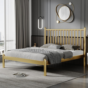 Tsuneyuki Metal Bed 1.5m/1.8m Modern Minimalist Style <b>Polished</b> Stainless Steel Bedroom Furniture - Product Image 1