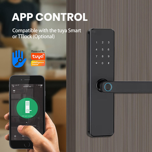 กลอนประตูอัจฉริยะ Glomarket Tuya WiFi TTLock สแกนลายนิ้วมือ OEM Odm พร้อมระบบควบคุมผ่านแอพพลิเคชั่น รหัสผ่าน และบัตร สำหรับประตูอพาร์ทเมนต์และสำนักงาน - Product Image 2