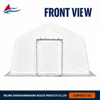 Tente de Secours Gonflable d'Urgence Quatre Saisons Double Couche 36 PVC Imperméable Abri Portable pour Catastrophes Temporaire 36 ㎡