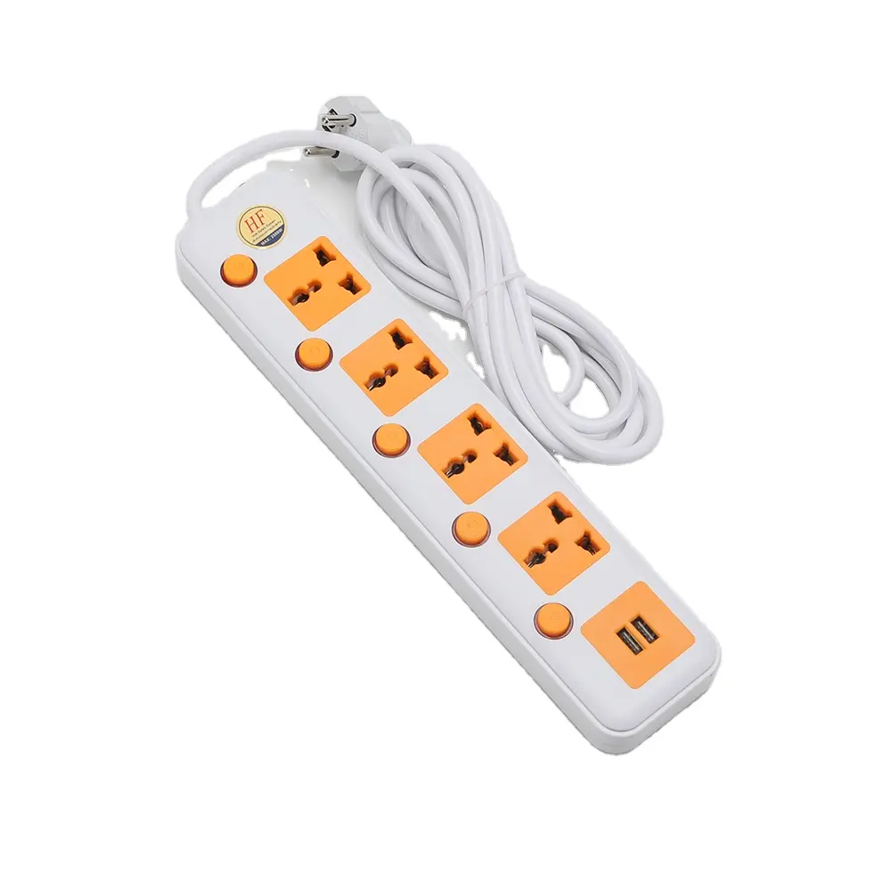 Electrical Power Strip 4 Ways Extension Socket With 2 Pin Power Cord Surge Protector Extension Board Extension Scrip