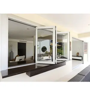 Fenêtre pliante en aluminium, vitre de cuisine pour la maison, fenêtres pliantes avec Double glaçage
