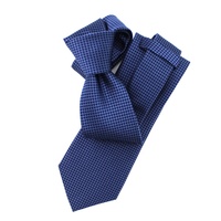 Cravate personnalisée d'affaires en gros de Chine Cravate tendance vintage bleu foncé à pois soie tissée bleu poussiéreux formelle de haute qualité pour hommes Cravate de bureau