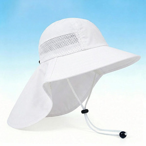 Chapeau de soleil à large bord UPF50+ pour enfants, chapeau de pêcheur respirant en maille pour tout-petits, avec sangle <span class=keywords><strong>anti</strong></span>-vent, <span class=keywords><strong>anti</strong></span>-<span class=keywords><strong>UV</strong></span>, pour la plage et les activités de plein air - Product Image 3