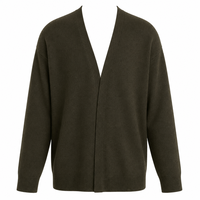 Cardigan en cachemire pour homme, col en V, tricot fin, manches longues, poignets côtelés, personnalisable OEM