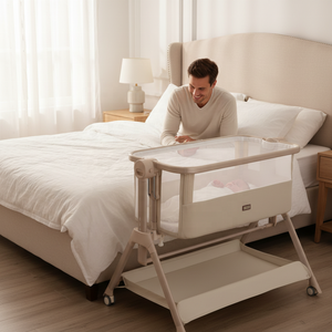 Nouveau berceau intelligent 1S à pliage rapide, grand lit d'appoint, design berceau-balançoire pour nourrissons et tout-petits, lit de bébé domestique pour nouveau-nés - Product Image 1