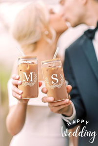 عروس زفاف شخصية لتكون هدايا للنساء أكواب زجاجية أحادية 16 أونصة مع شفاطات - Product Image 4