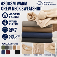 Sweat-shirt pour homme à col rond en polaire épaisse 420 g/m², MA8080 en stock, logo personnalisé, vente en gros, sweat-shirt pull pour homme