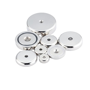 Imán de olla con forma de copa de neodimio con caja de <span class=keywords><strong>acero</strong></span> de fuerza atractiva fuerte industrial con orificio avellanado - Product Image 1