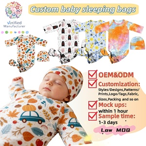Gigoteuse personnalisée pour bébé, <span class=keywords><strong>robe</strong></span> <span class=keywords><strong>de</strong></span> nuit nouée pour nourrisson, sac <span class=keywords><strong>de</strong></span> couchage pour nouveau-né, vêtements <span class=keywords><strong>de</strong></span> nuit pour bébé avec impression personnalisée, gigoteuse OEM ODM pour bébé - Product Image 1