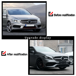 Kit de pare-chocs pour Mercedes-Benz <span class=keywords><strong>Classe</strong></span> <span class=keywords><strong>A</strong></span> W176 <span class=keywords><strong>AMG</strong></span> <span class=keywords><strong>A45</strong></span>, comprenant un ensemble de pare-chocs avant avec calandre et diffuseur arrière - Product Image 4