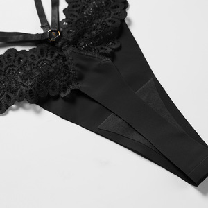 Ladymate ODM/OEM Tangas De Encaje Para Mujer <span class=keywords><strong>donna</strong></span> cuciture senza soluzione di continuità biancheria intima di seta di ghiaccio a vita bassa breve Lace T Back tanga - Product Image 5
