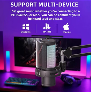 ไมโครโฟนคอนเดนเซอร์ USB ที่มีรูปแบบขั้ว cardioid สำหรับการเล่นเกมและการบันทึก (ใช้เดสก์ท็อป) - Product Image 4