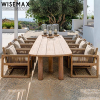 Meubles WISEMAX, style nordique, meubles d'extérieur, table à manger en teck simple, chaise de jardin faite à la main, fauteuil de détente pour cour