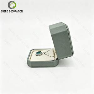 Luxury Octagonal PU Leather Jewellery Box Custom Logo <b>Jewelry</b> Display <b>Packaging</b> for Ring Earring Pendant Necklace Gift Case - Product Image 4