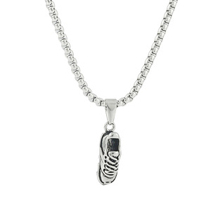 Yunnique – pendentif en forme de chaussure de sport en acier inoxydable, collier avec chaîne en argent, bijoux à la mode pour hommes et femmes, 122011 - Product Image 5