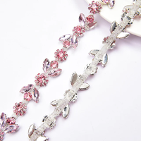 Nouveau Design verre strass garniture diamant cristal oeil de cheval brillant fleur de prunier fleur chaîne pour bricolage vêtements chaussures accessoires