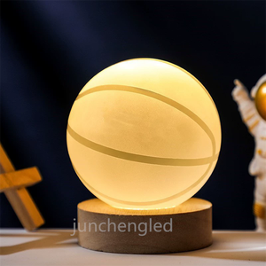 Crystal Ball Crystal Basketball Planet Globe 3D Laser Engraved <strong>Football</strong> Ball with Touch Switch LED Light Base Astronomy <strong>Gif</strong> - Product Image 4