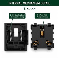 Module de prise modulaire Kolani noir à encliquetage, 3 broches UK, 13A 250V, ignifuge en PC, module de prise standard britannique