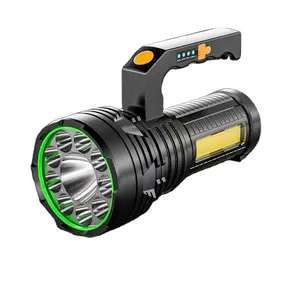 USB Rechargeable LED Searchlight Spotlight Hand Torch Work Light Lamp Flashlight strong power dual light source flashlight