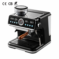 Machine à café expresso électrique automatique en acier inoxydable 1350W, contrôle semi-automatique, portable, utilisation hôtelière, automatique