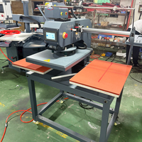 Presse à Chaud Pneumatique Semi-Automatique Double Plateau 40x50 40x60 avec Alignement Laser pour Transferts DTF sur T-shirts