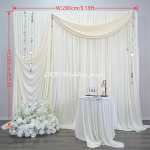 Wedding Stage Backdrop Decoration Stretch Spandex Curtain Fabric Drapery Sheer Drapes Milk Silk Wedding Drapery - Product Image 3