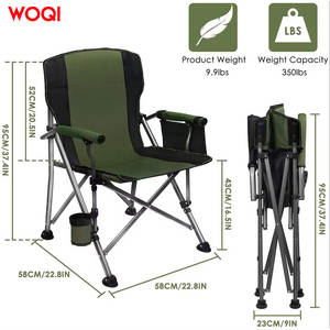 Silla Plegable para Exteriores Woqi, Marco de Aluminio, Tela Oxford Verde Oscuro, Silla de Jardín y Camping con Portavasos y Bolsa de Almacenamiento - Product Image 2