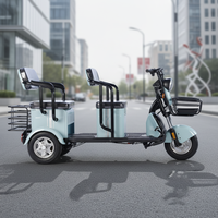 Tricycle Électrique à 2 Rangées de Sièges, 600W 800W 1000W, pour Usage Familial, Scooter Électrique Vintage à 3 Roues pour Adultes – Ventes Flash
