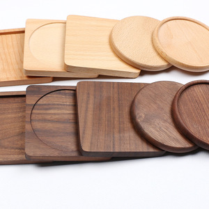 Vente en gros de sous-verres carrés en bois de style nordique porte-boisson à bière personnalisé design bambou noyer fabriqué en <span class=keywords><strong>silicone</strong></span> pierre liège matériau PC - Product Image 1