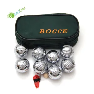 YumuQ 8 قطعة المعادن البسيطة Bocce بال مجموعة ، 35 مللي متر Petanque بولس مجموعة مع حقيبة ل الحديقة ، حديقة أو الفناء الخلفي ألعاب