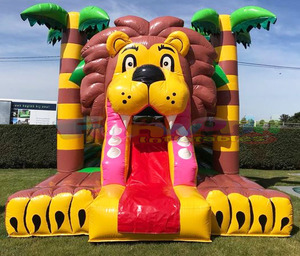 Château gonflable d'extérieur gonflable le roi lion, maison gonflable avec glissantes, pièces - Product Image 3
