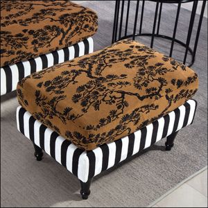 Sillón Individual de Estilo Francés Moderno con Otomana, Tapizado en Tela, para Sala de Estar, Dormitorio, Estudio u Oficina - Product Image 4